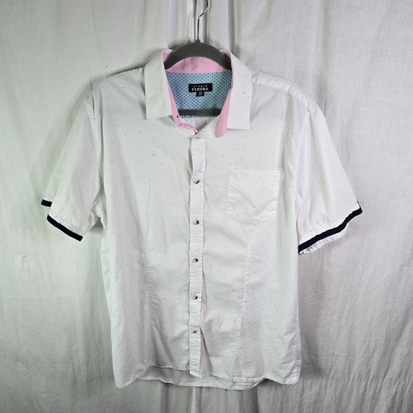 Studio ferera mens button down casual short-sleeved shirt size XXL in wh… - Picture 1 of 5